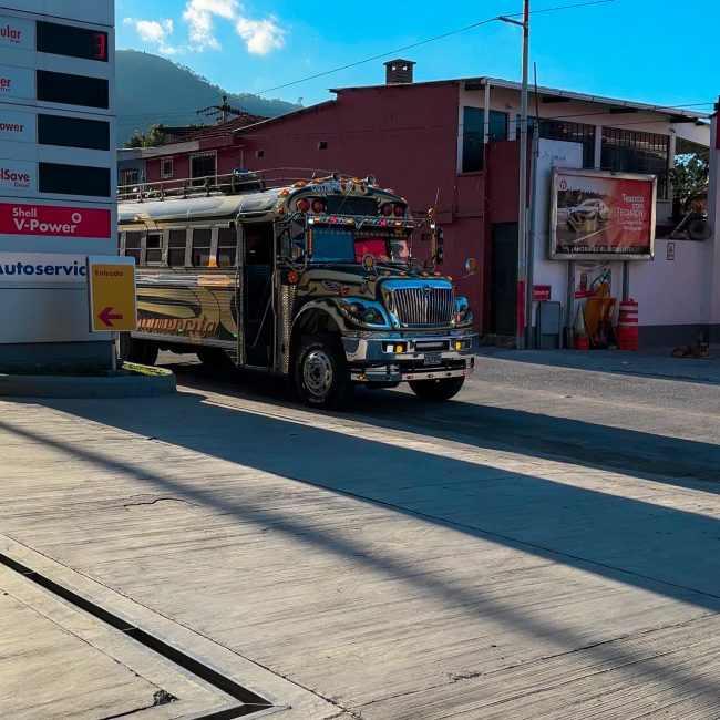 Chicken bus in Panajachel